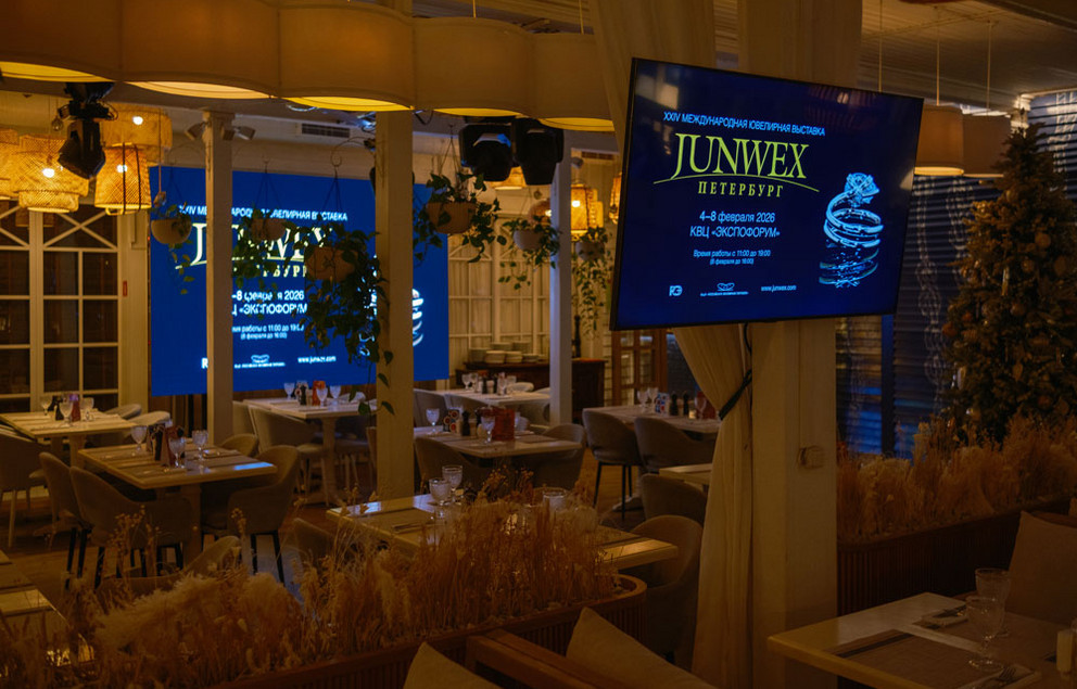 В ресторанах GINZA появились ролики выставки “JUNWEX Петербург”